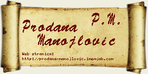 Prodana Manojlović vizit kartica